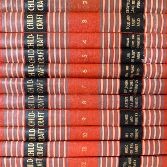 Vintage 1954 Childcraft Set, Complete Childcraft How and Why Library Set, Orange Children's Books