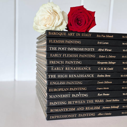 Vintage Black and Gold Art Books, Color Slide Program of the World's Art, 1965