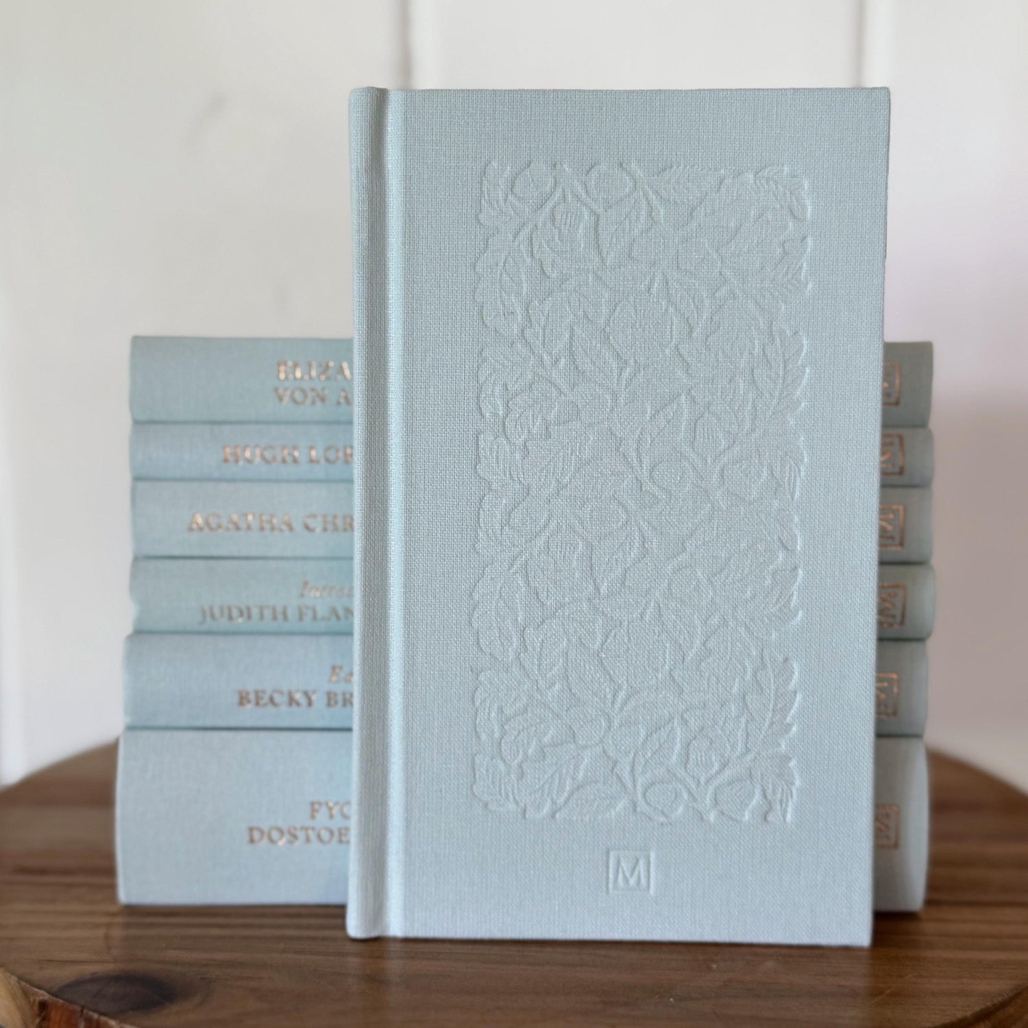 Miniature Blue Decorative Book Set, Macmillan Collector’s Library Editions Tiffany Blue and Gold