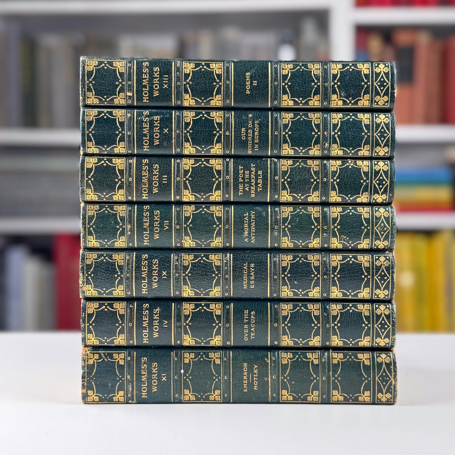 Antique Book Set | Oliver Wendell Holmes Works | Autocrat Edition, 1908 | 7 Volumes