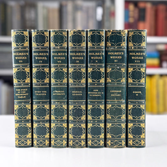Antique Book Set | Oliver Wendell Holmes Works | Autocrat Edition, 1908 | 7 Volumes