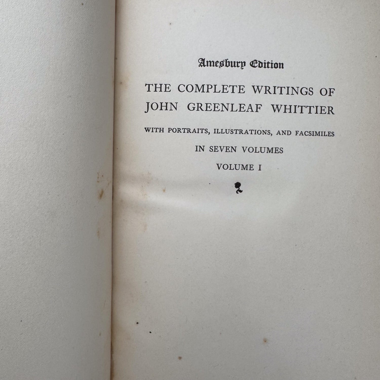 Antique Leather Book Set | Whittier’s Works | Amesbury Edition, 1892 | 7 Volumes