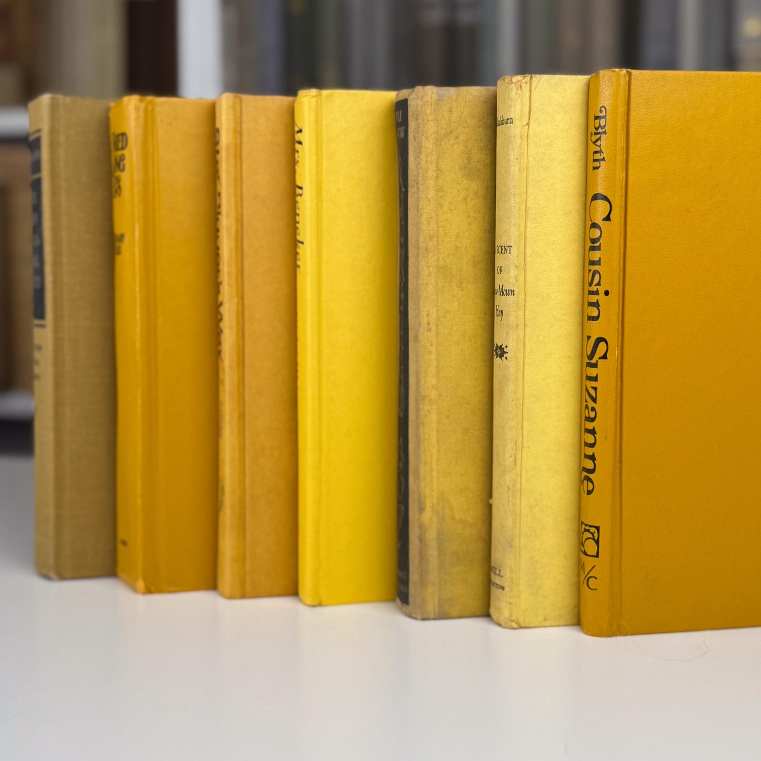 Sunny Yellow and Mustard Vintage Book Bundle – Bold, Retro, Happy Shelf Styling