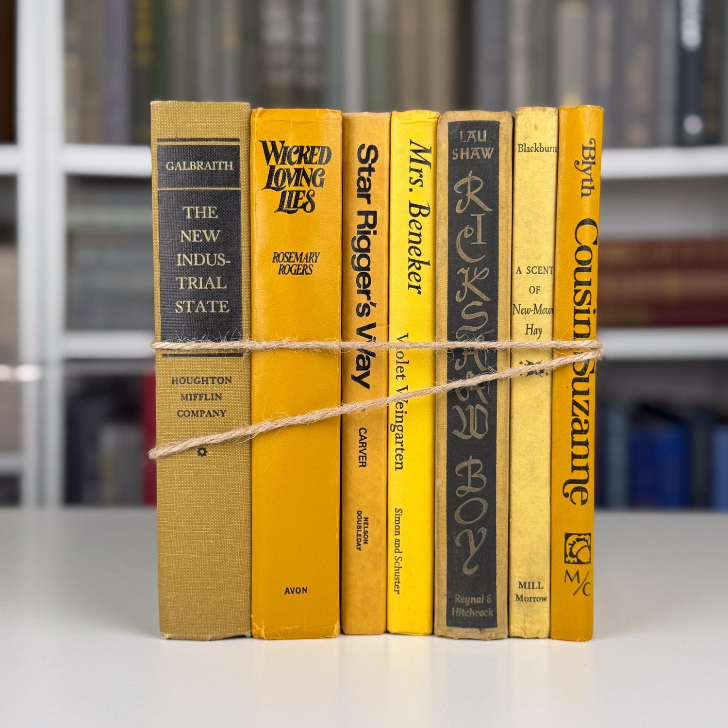Sunny Yellow and Mustard Vintage Book Bundle – Bold, Retro, Happy Shelf Styling