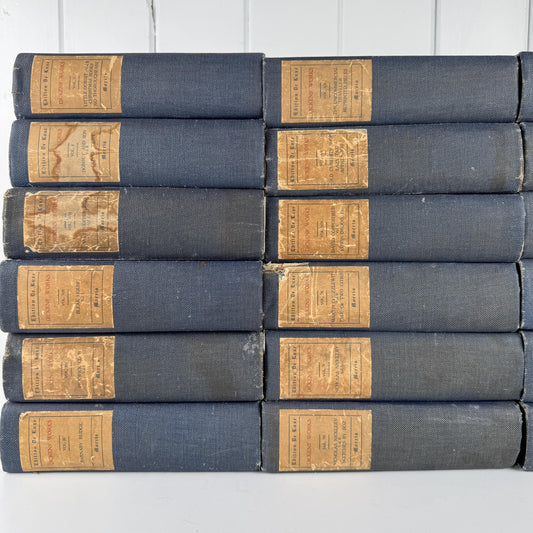 Navy Blue The Works of Charles Dickens Antique Book Set, International Book Company