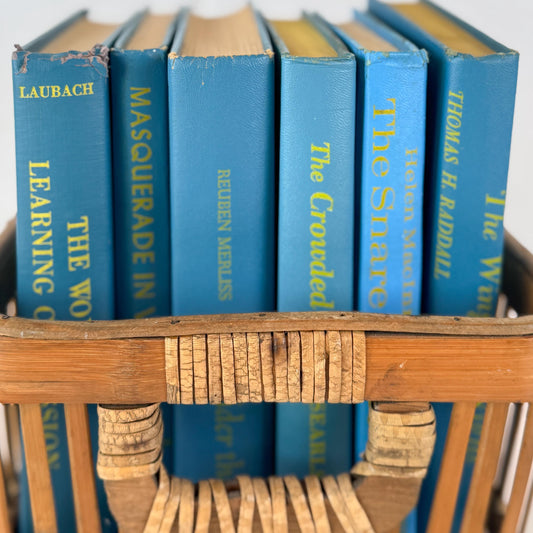 Retro Vintage Turquoise Blue and Yellow Books for Shelf Styling