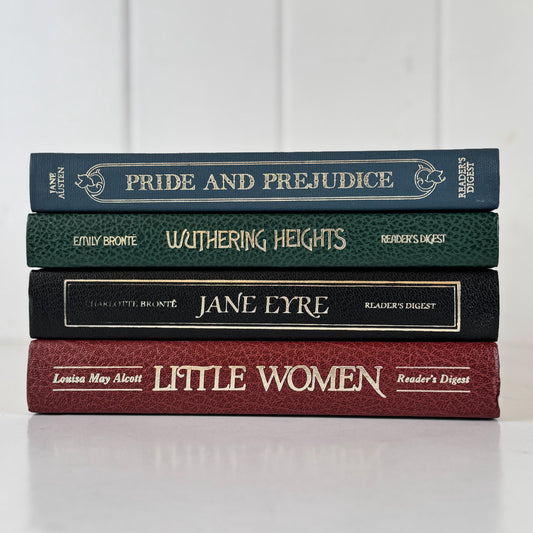 Reader’s Digest Classics Set – Pride and Prejudice, Wuthering Heights, Jane Eyre, Little Women – Hardcover Books with Inserts