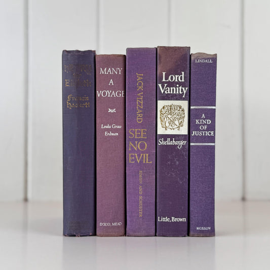 Vintage Purple Book Bundle for Shelf Styling
