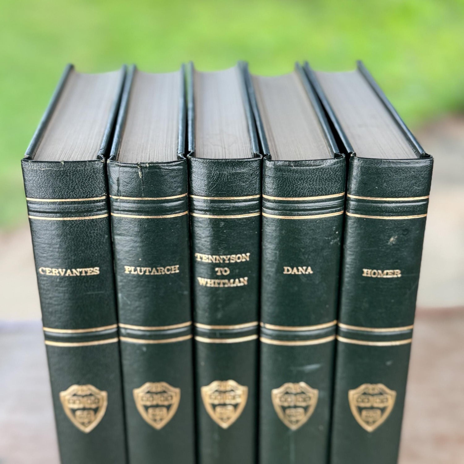 The Harvard Classics, Bookshelf Decor, Green Vintage Decorative Books For Home Decor