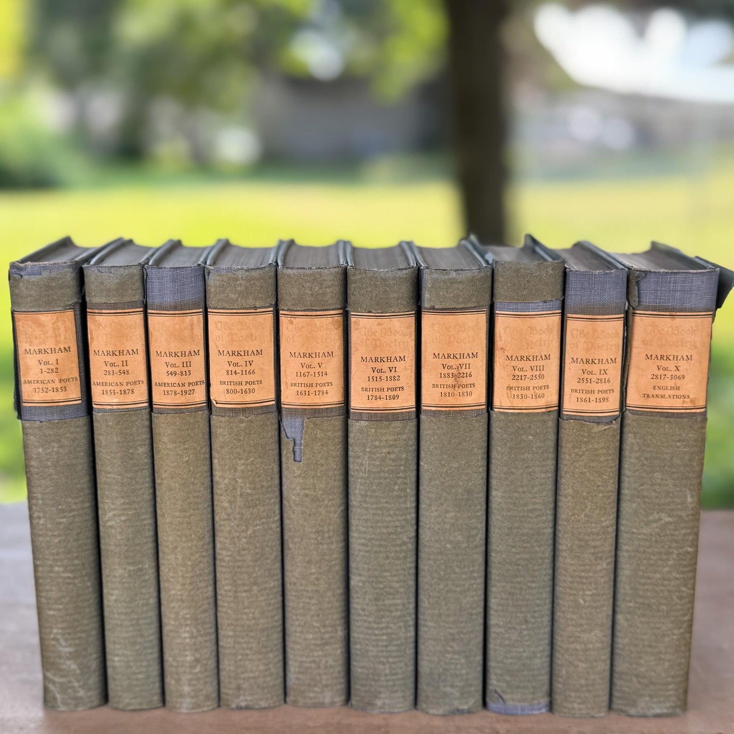 Edwin Markham Book of Poetry Ten Volume Set Limited Autographed Edition, 1932