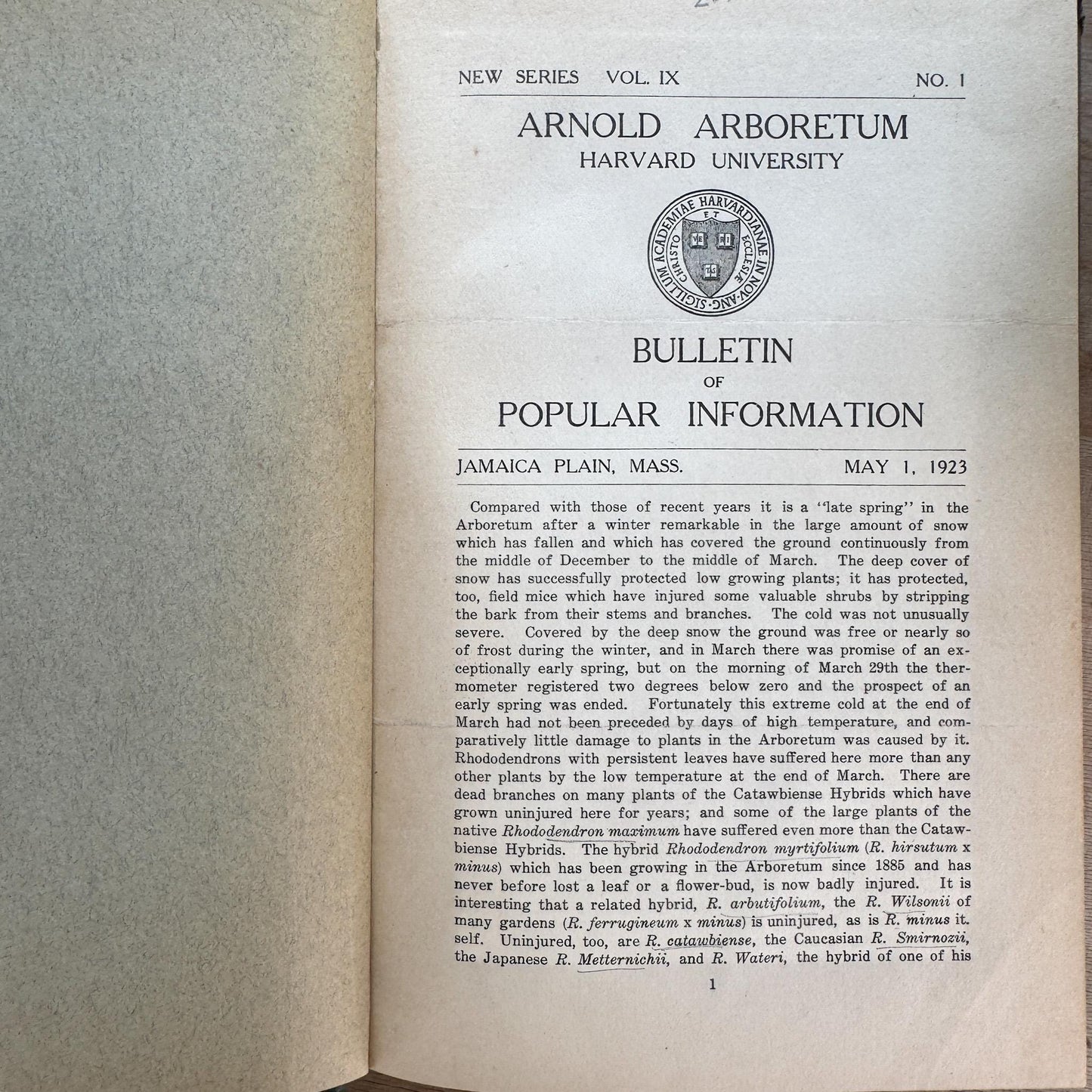Arnold Arboretum, Harvard University 21 volumes