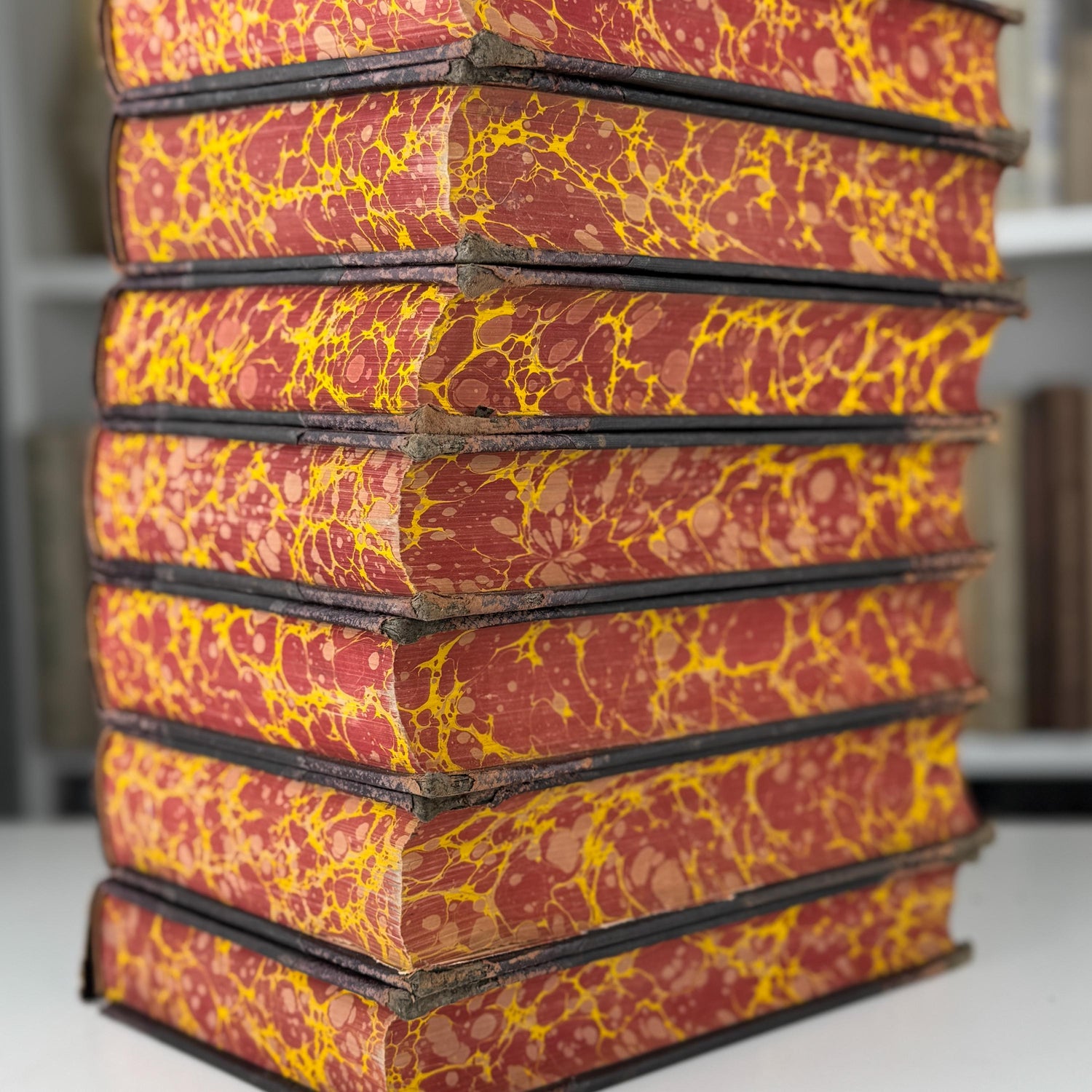Antique Brown Encyclopedia Set for Vintage Shelf Styling and Home Library Decor