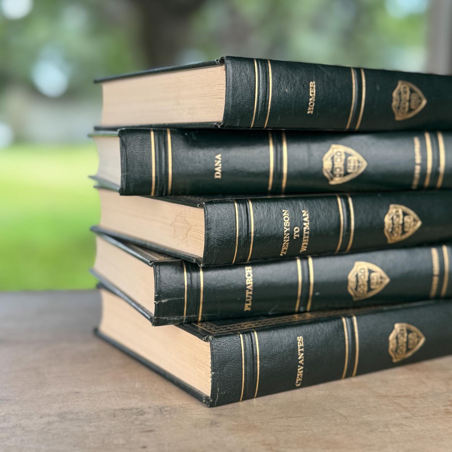 The Harvard Classics, Bookshelf Decor, Green Vintage Decorative Books For Home Decor