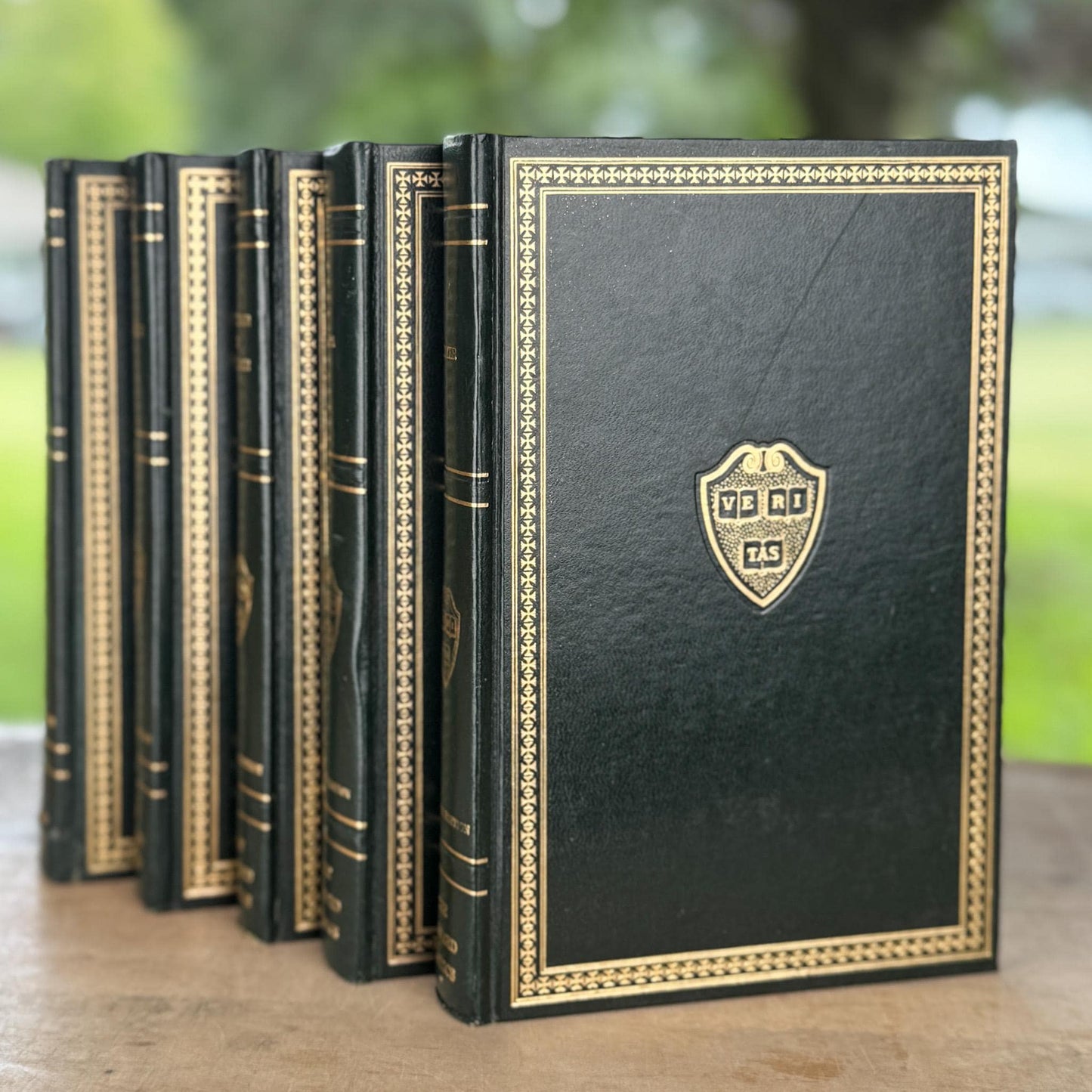 The Harvard Classics, Bookshelf Decor, Green Vintage Decorative Books For Home Decor