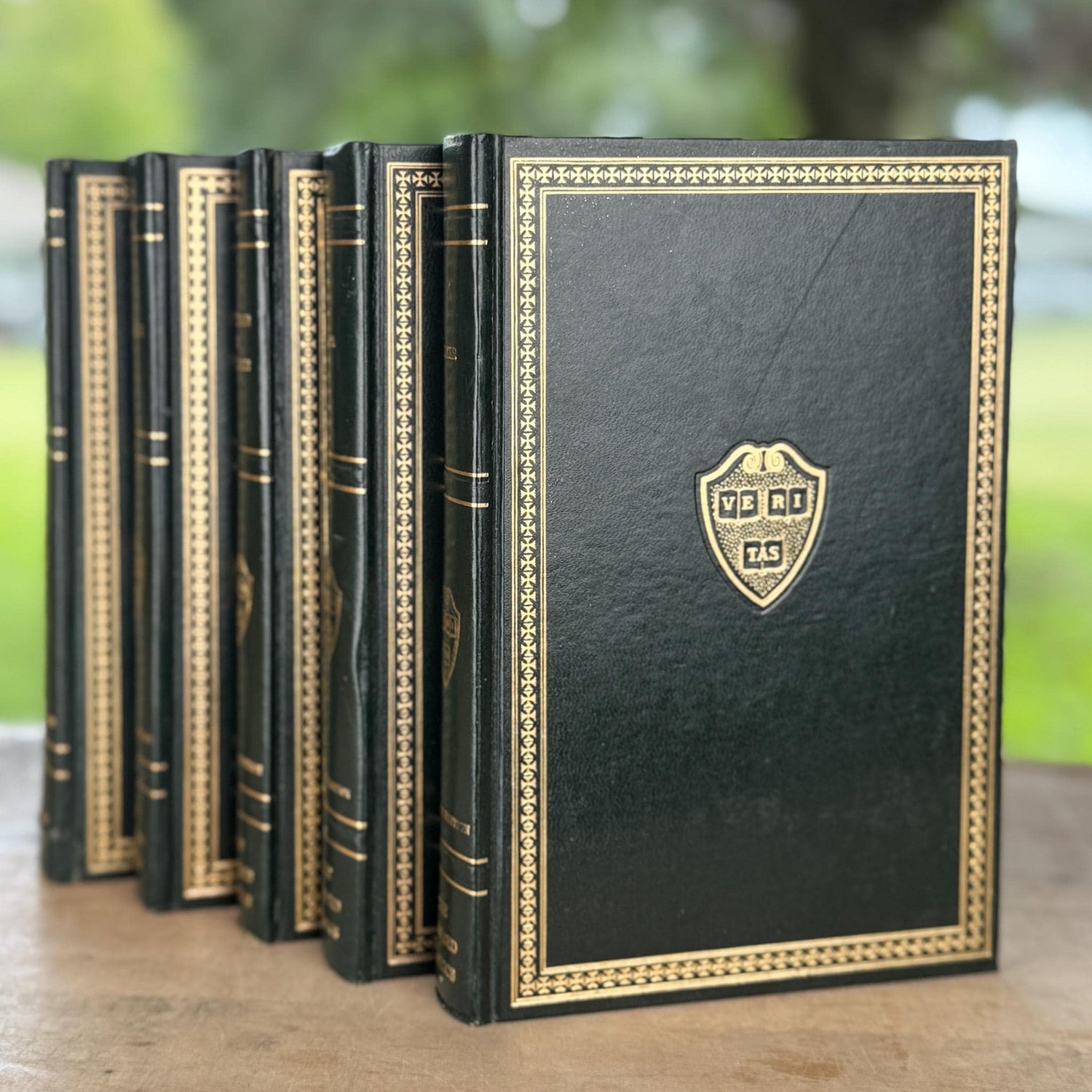 The Harvard Classics, Bookshelf Decor, Green Vintage Decorative Books For Home Decor