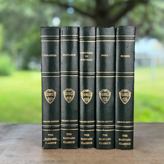 The Harvard Classics, Bookshelf Decor, Green Vintage Decorative Books For Home Decor