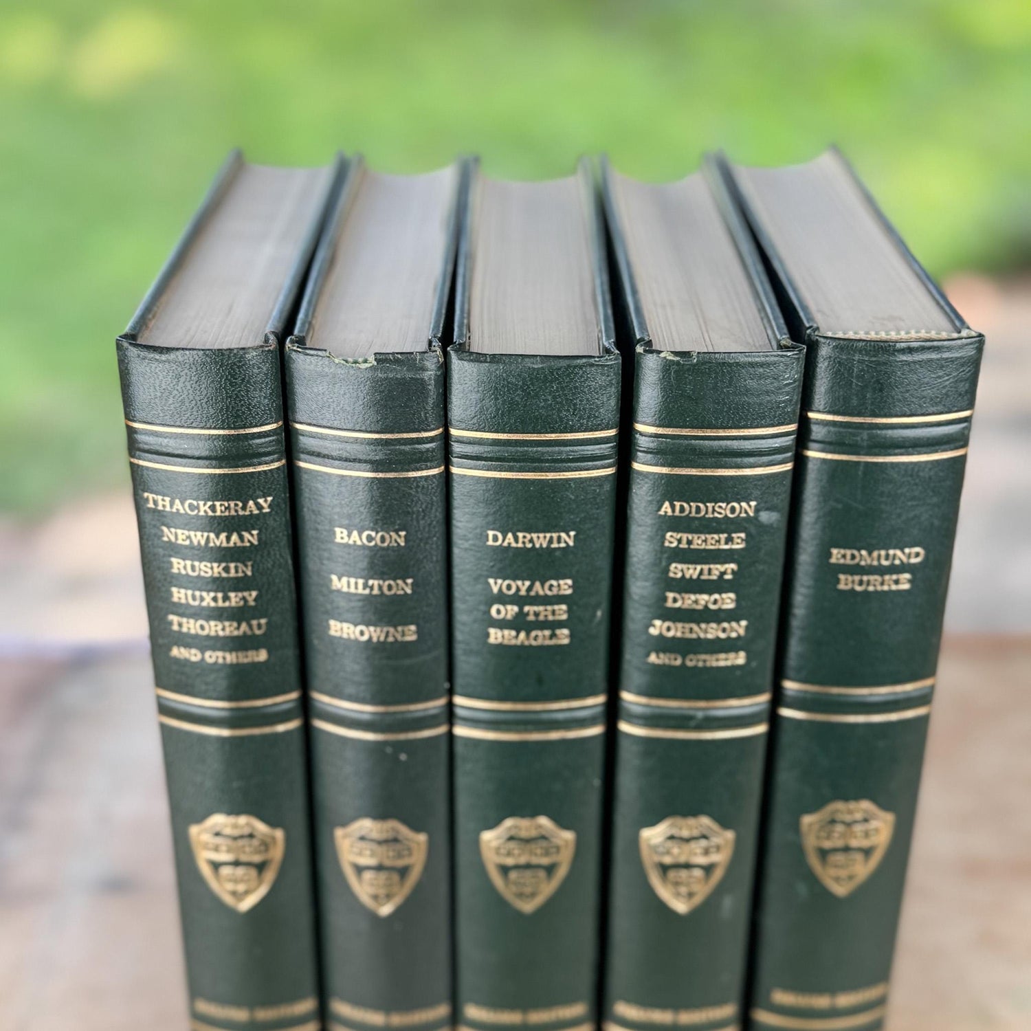 The Harvard Classics, Bookshelf Decor, Green Vintage Decorative Books For Home Decor