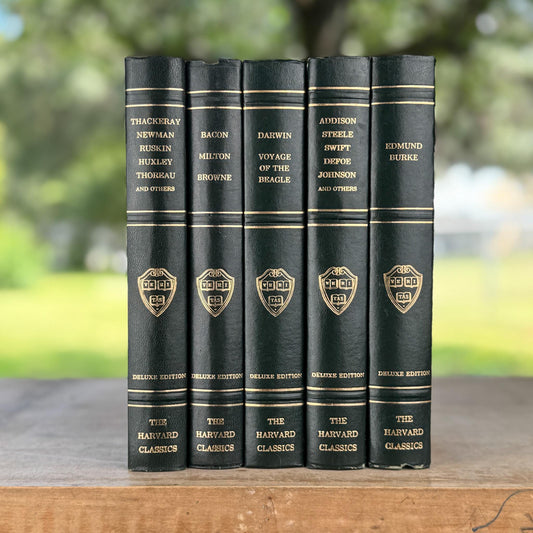 The Harvard Classics, Bookshelf Decor, Green Vintage Decorative Books For Home Decor