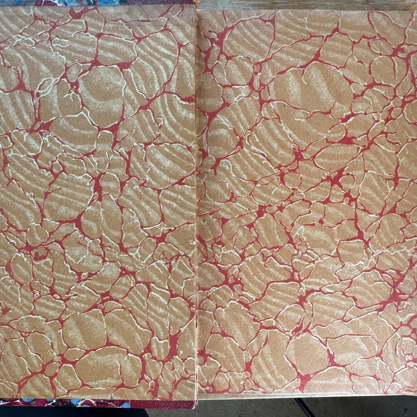 Antique Red Leather-Bound Books, Francois Villon Oeuvres, 3 Volumes (1,2,3), 1923