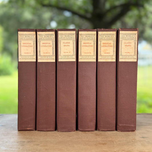 Antique Brown Book Set, The World’s Great Classics, Edition De Luxe, 1899