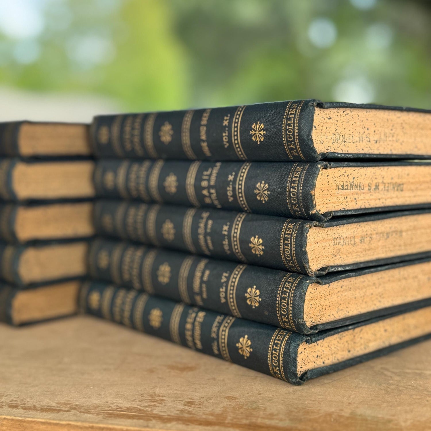 Antique 10-Volume Wilkie Collins Blue Book Bundle