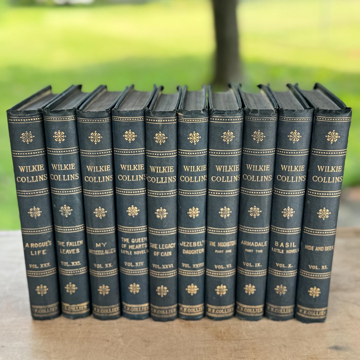 Antique 10-Volume Wilkie Collins Blue Book Bundle