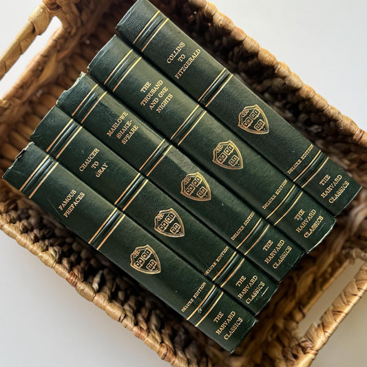 The Harvard Classics, Bookshelf Decor, Green Vintage Decorative Books For Home Decor
