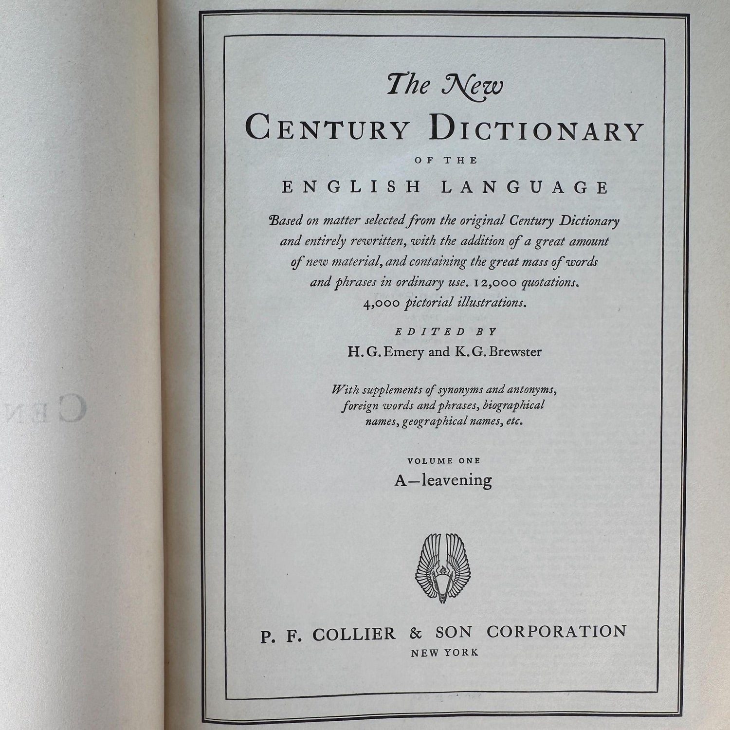 Vintage Oversized Illustrated Blue New Century Dictionary Books 1934