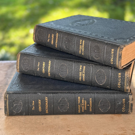 Vintage Oversized Illustrated Blue New Century Dictionary Books 1934