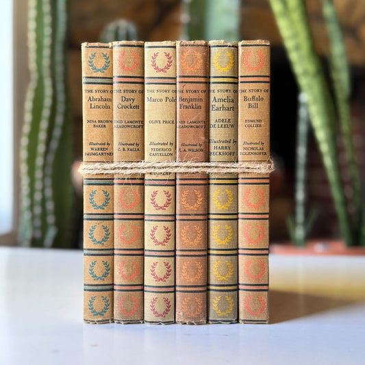 Set of 6 The Story Of Signature Books, Vintage Mid Century Young Adult Biographies