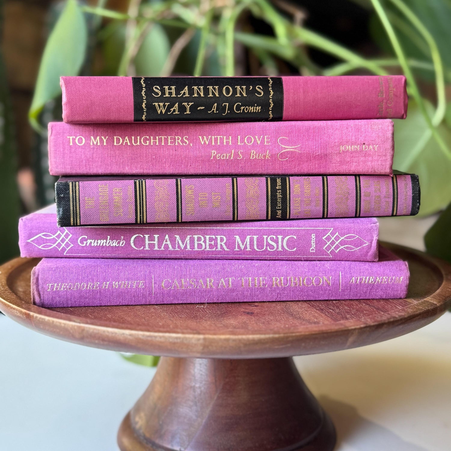 Purple Vintage Book Bundle for Shelf Styling and Decor