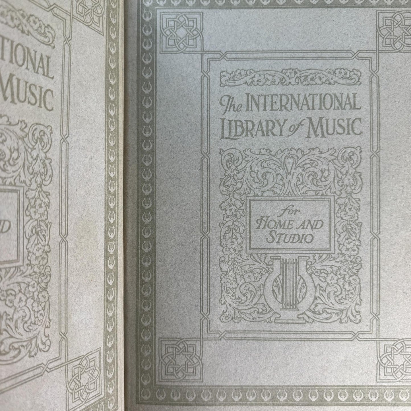 Antique Brown Embossed Oversized Books, International Library of Music, Vintage Music Books