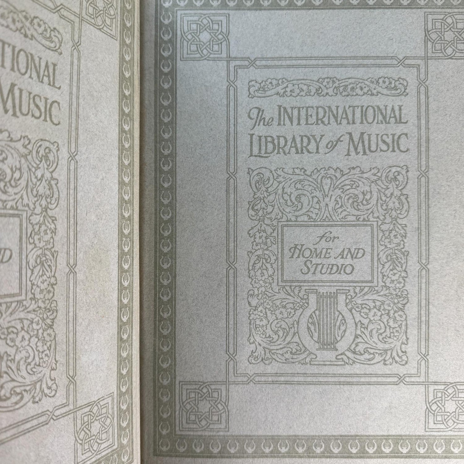 Antique Brown Embossed Oversized Books, International Library of Music, Vintage Music Books