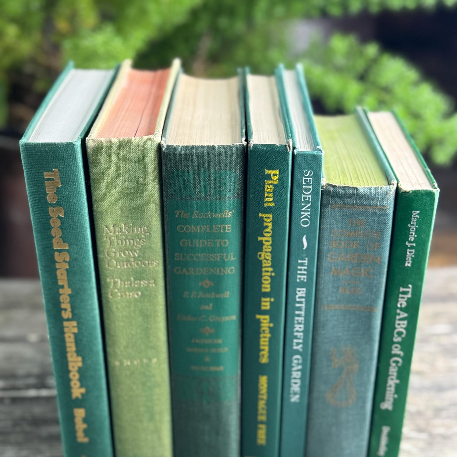 Vintage Green Gardening Book Bundle