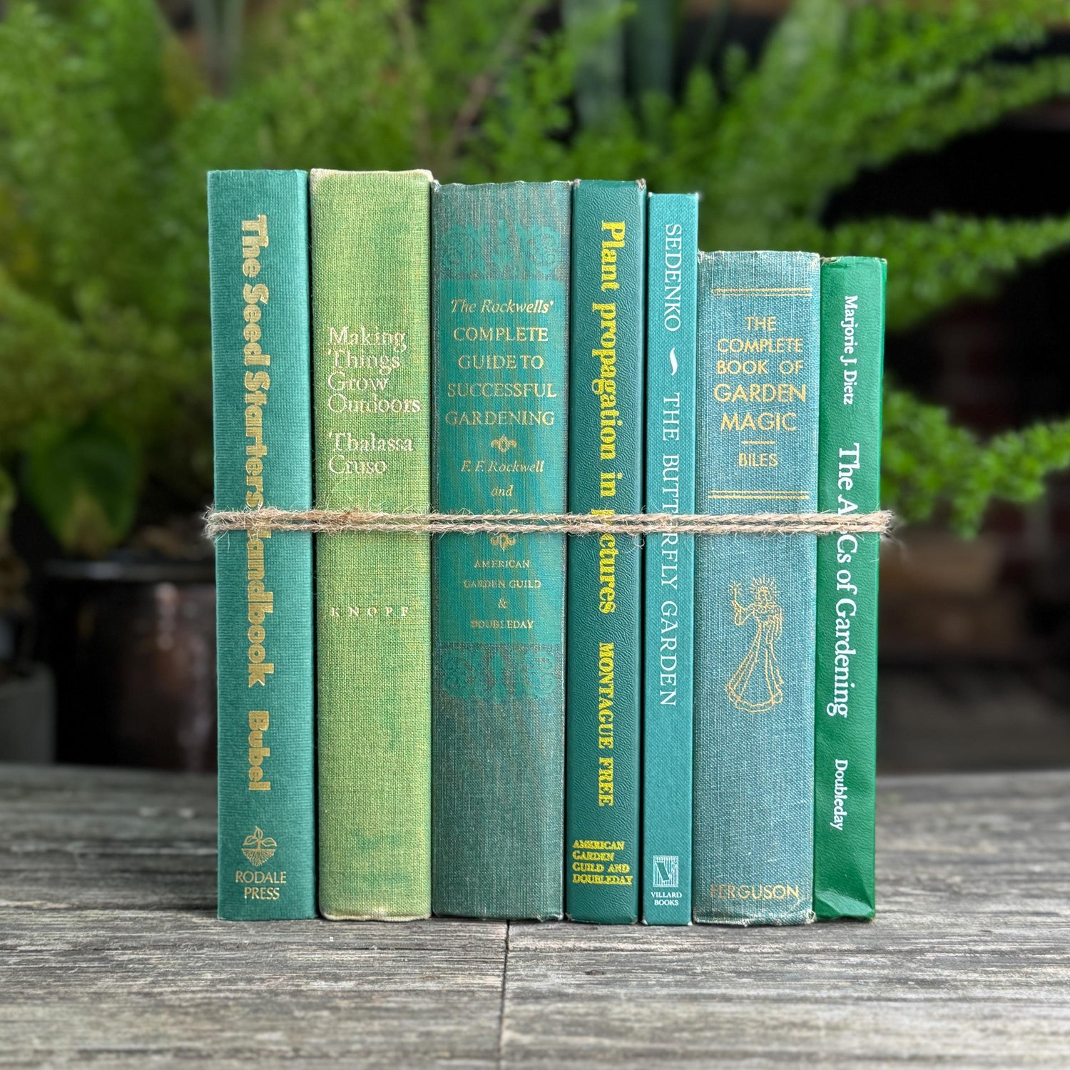 Vintage Green Gardening Book Bundle