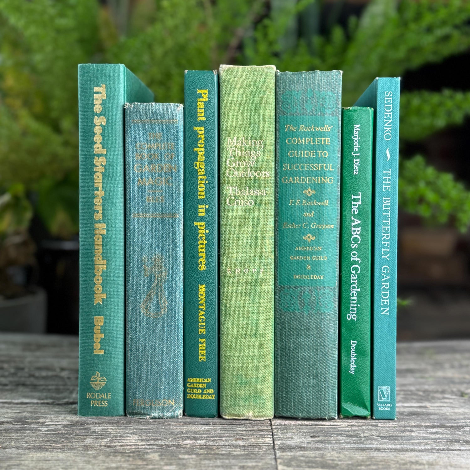 Vintage Green Gardening Book Bundle