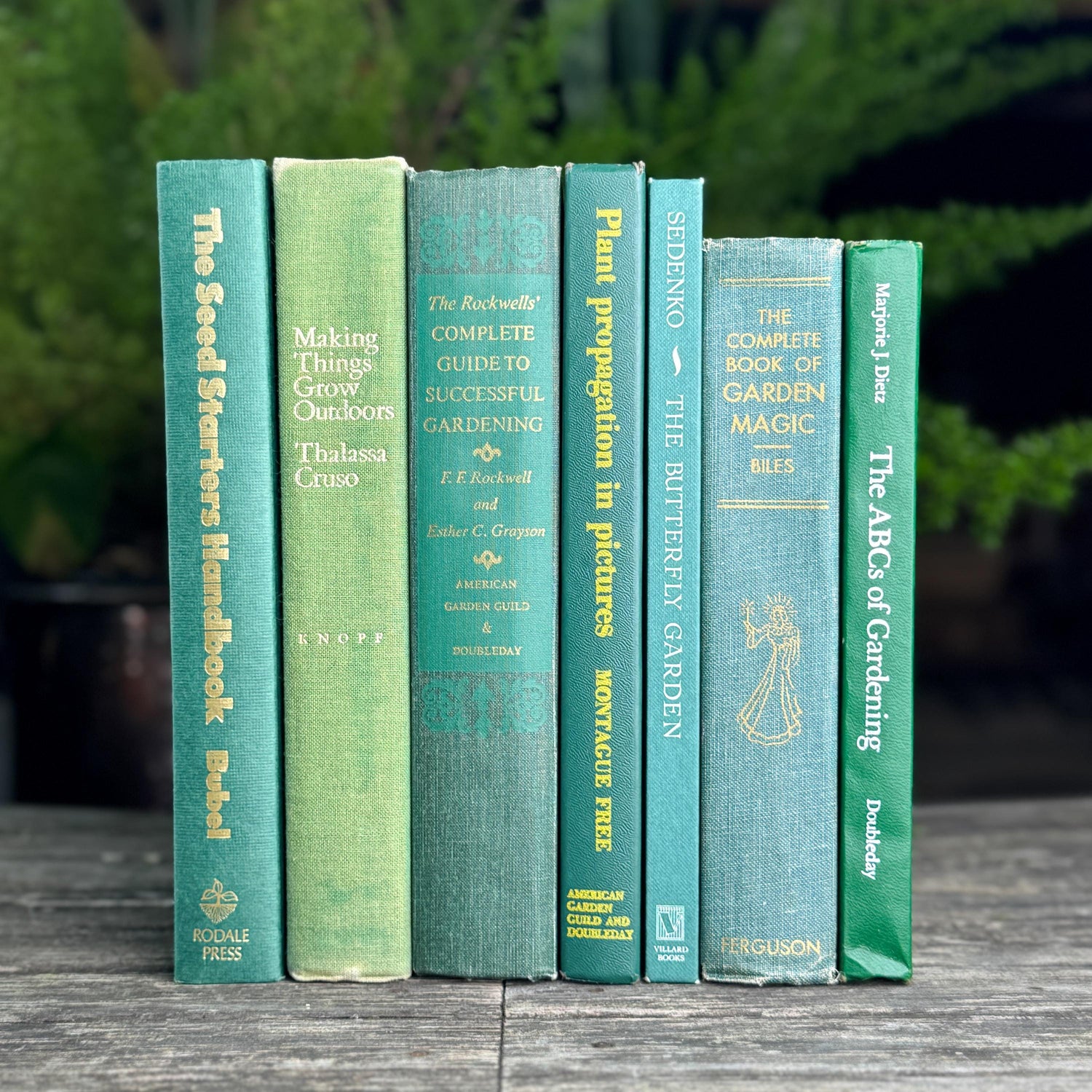 Vintage Green Gardening Book Bundle