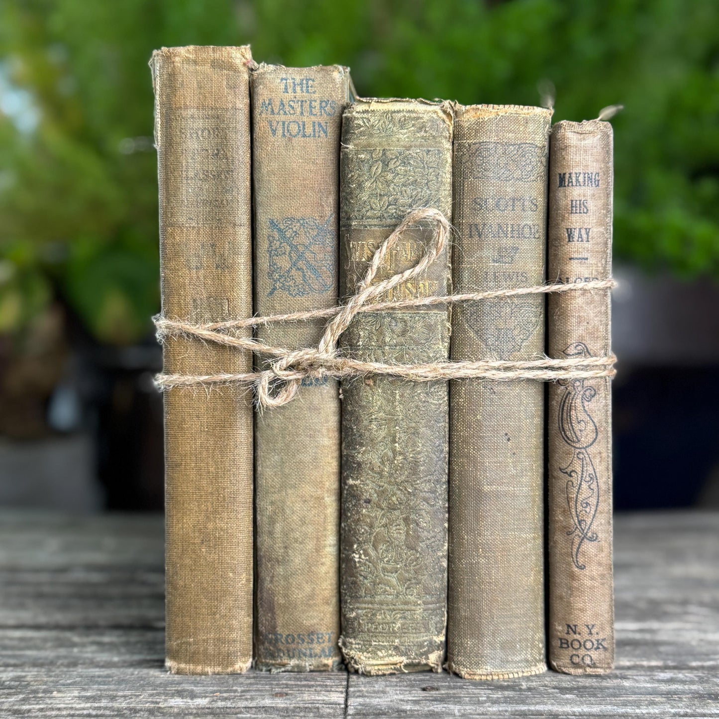 Green and Beige Antique Literature Books