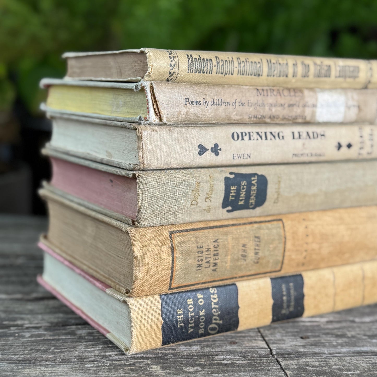Old Neutral Beige and Black Book Bundle for Cozy Shelf Styling