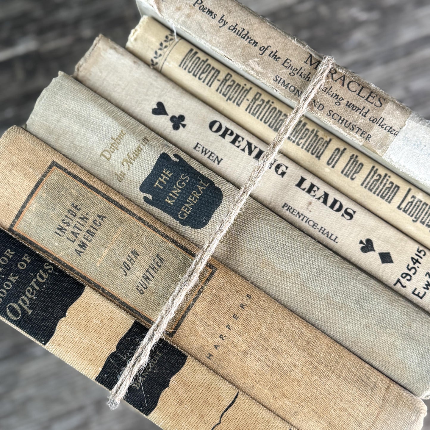 Old Neutral Beige and Black Book Bundle for Cozy Shelf Styling