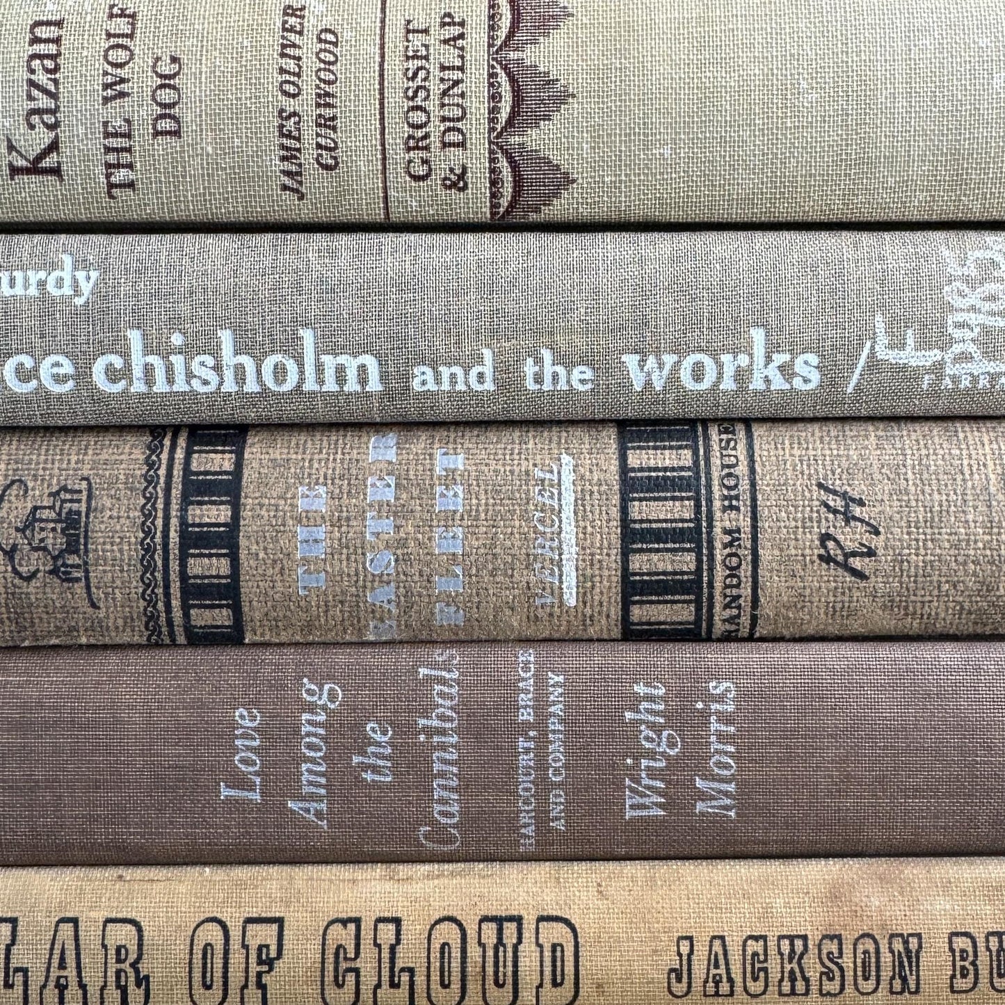 Taupe, Brown, Tan Mid Century Neutral Book Bundle