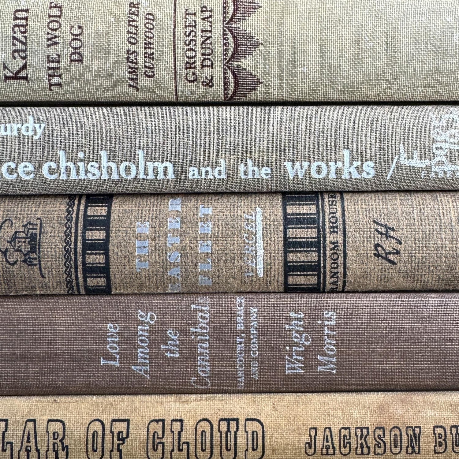 Taupe, Brown, Tan Mid Century Neutral Book Bundle