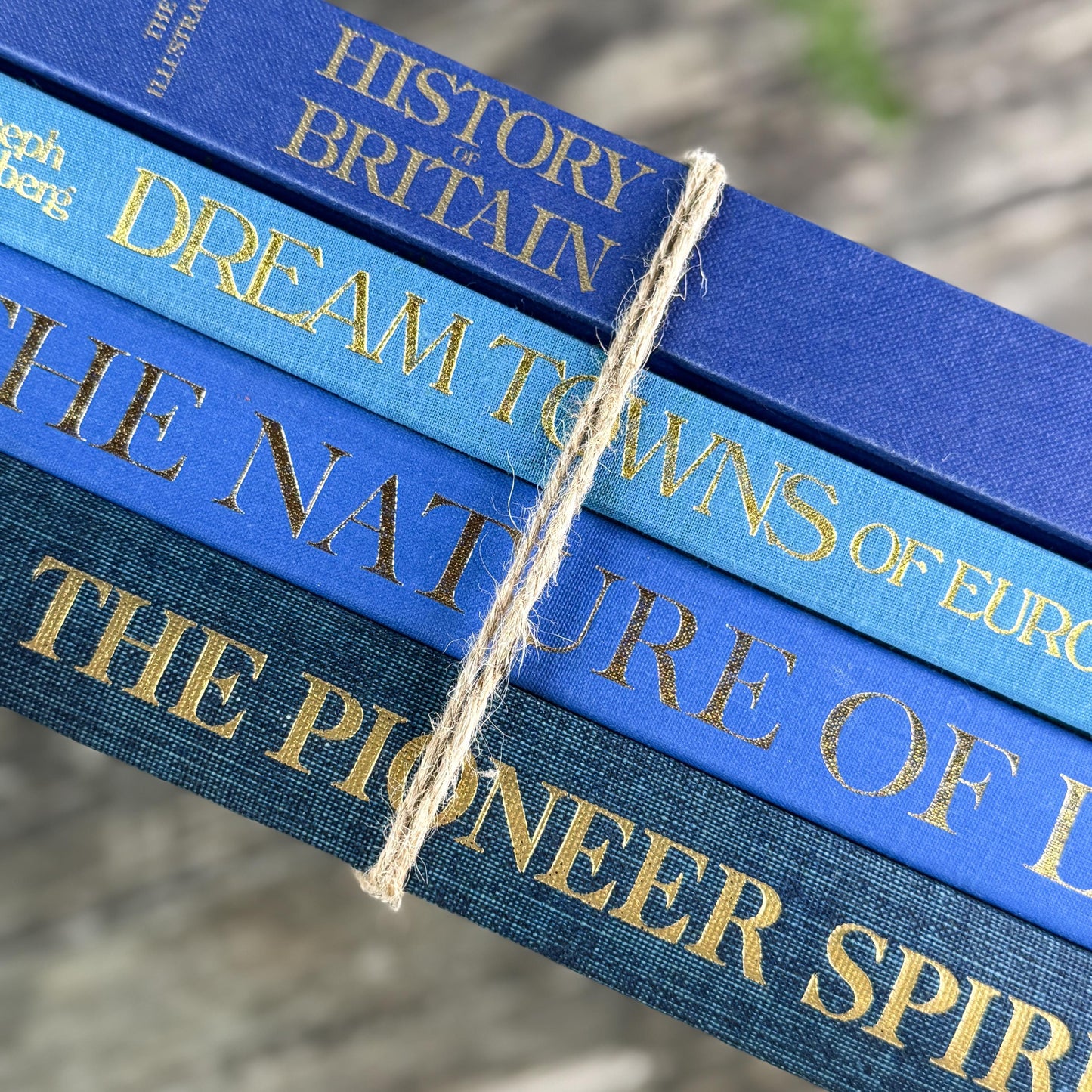 Vintage Indigo Blue Coffee Table Book Bundle