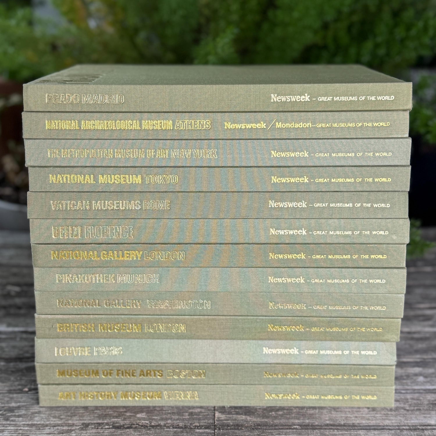 Great Museums of the World Coffee Table Book Set in Olive Green