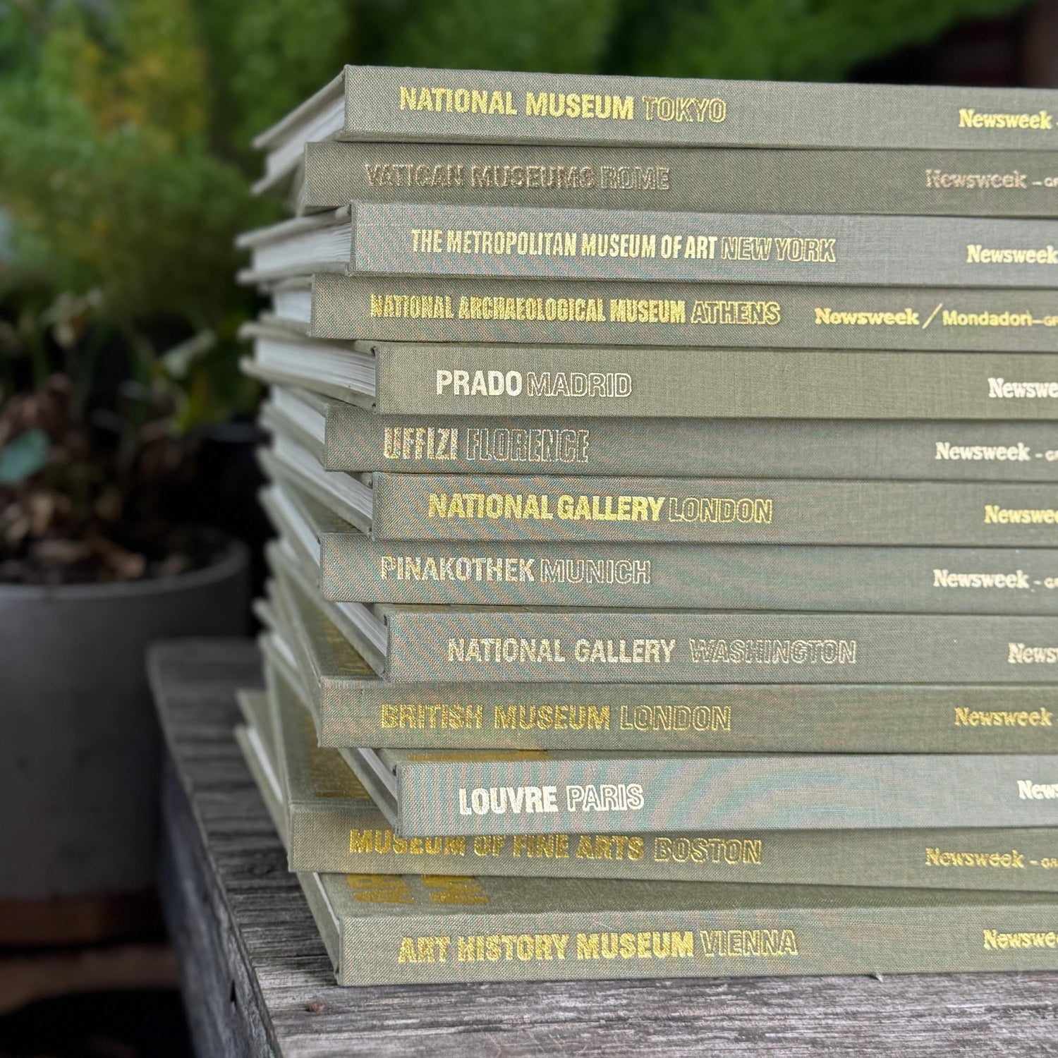 Great Museums of the World Coffee Table Book Set in Olive Green