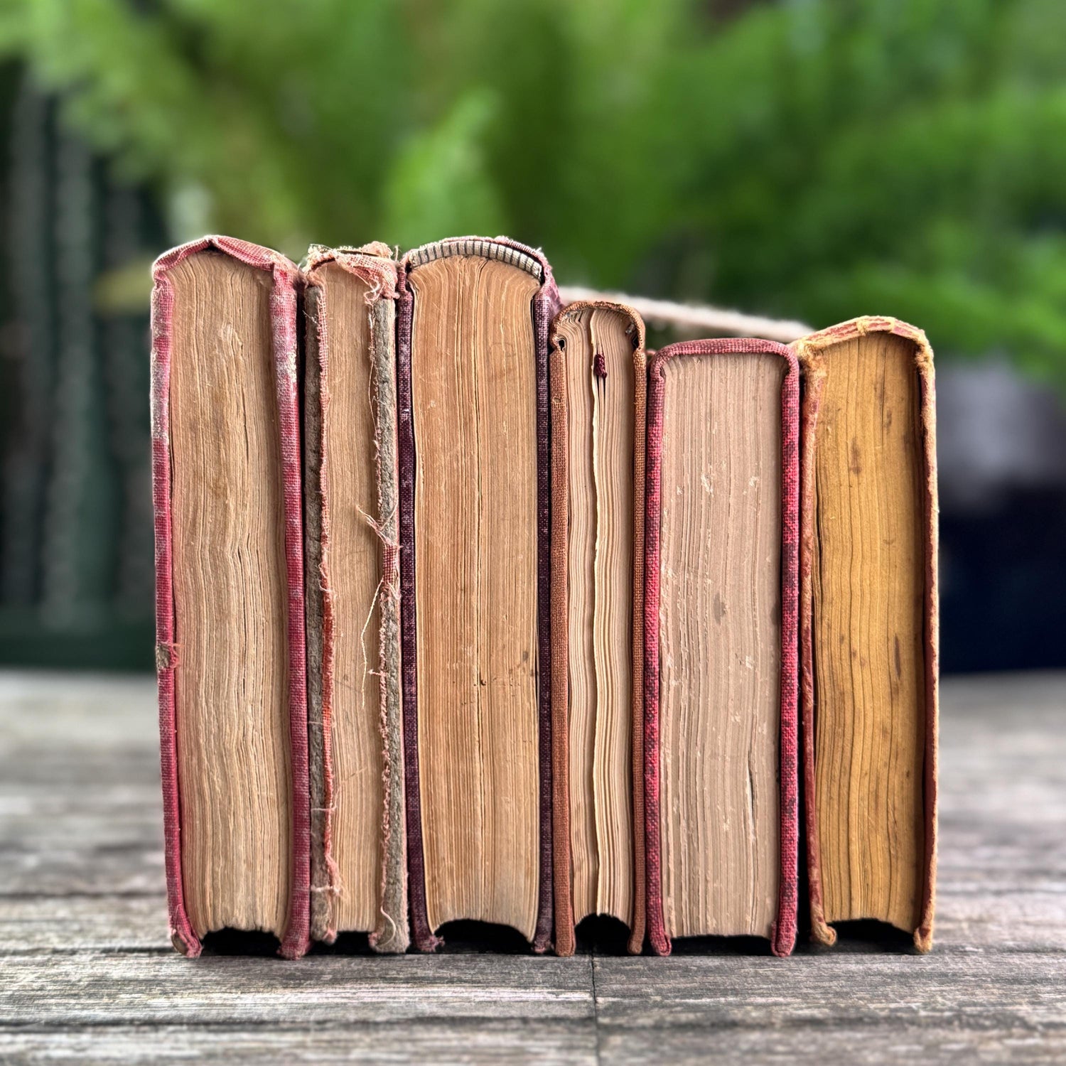 Shabby Vintage Rust Red and Copper Decorative Books