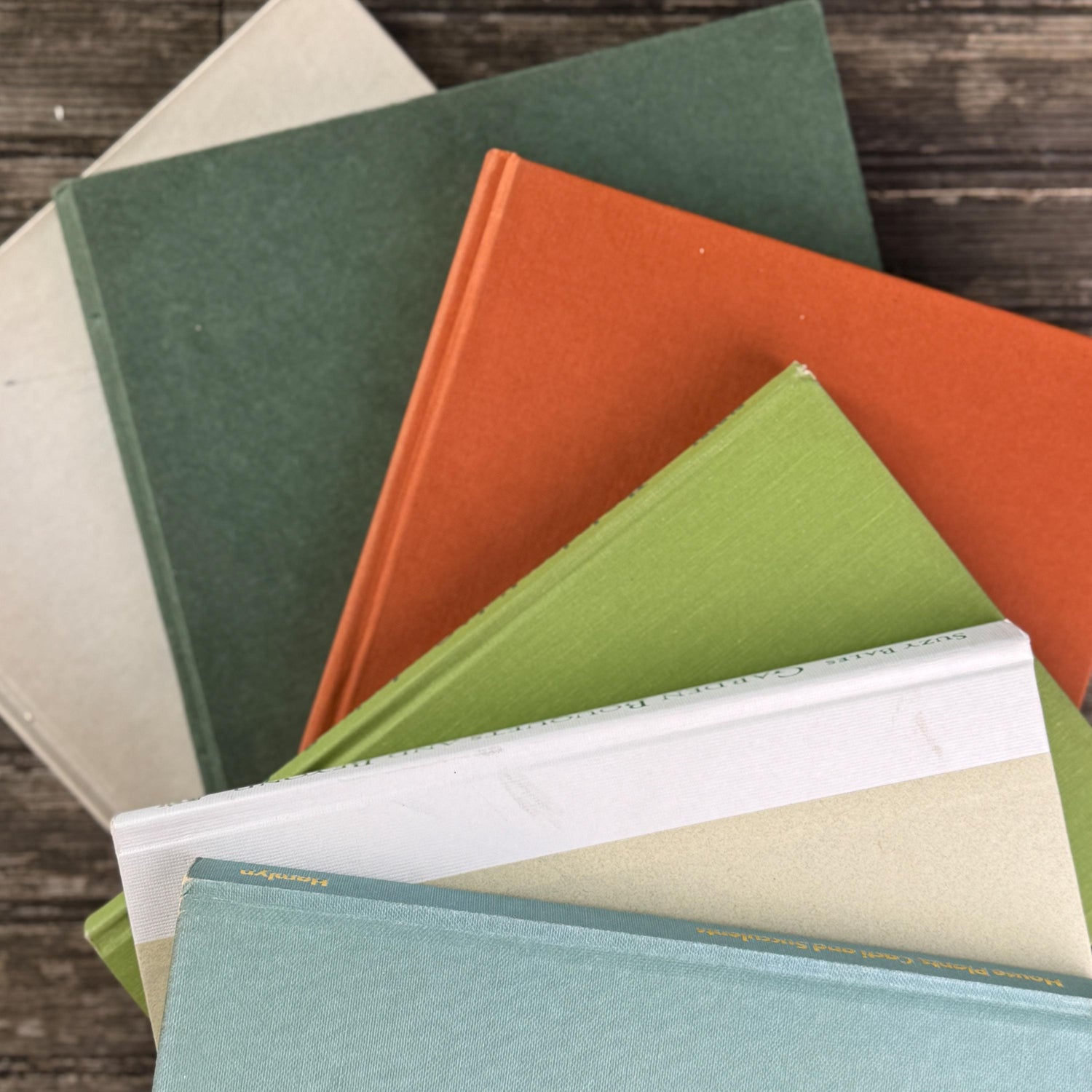 Vintage Gardening and House Plant Themed Coffee Table Book Bundle for Shelf Styling