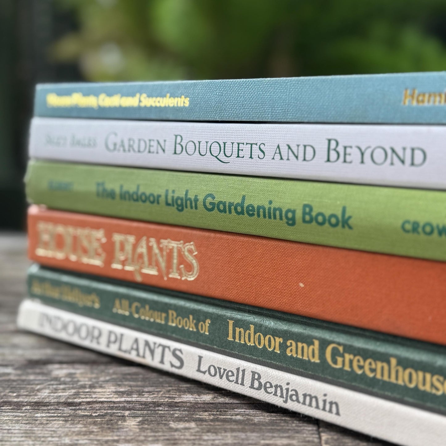 Vintage Gardening and House Plant Themed Coffee Table Book Bundle for Shelf Styling