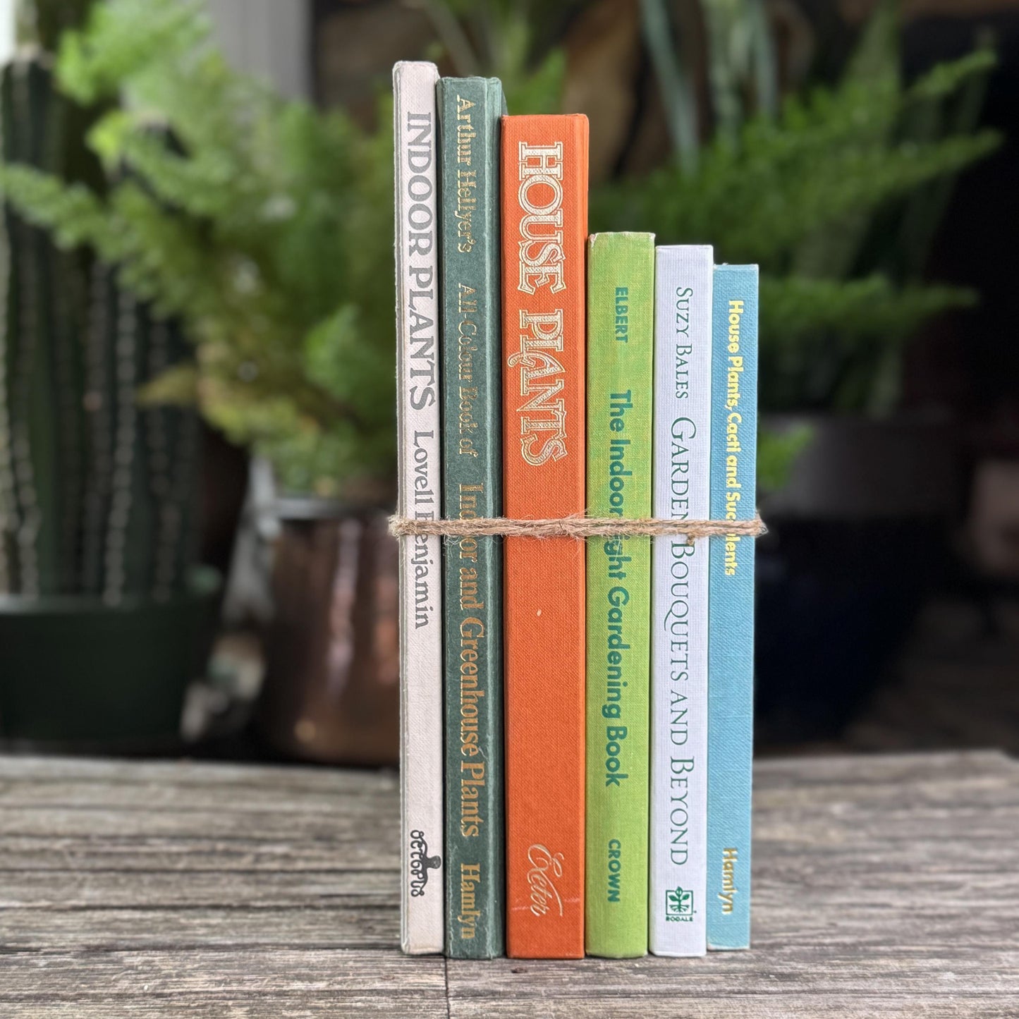 Vintage Gardening and House Plant Themed Coffee Table Book Bundle for Shelf Styling