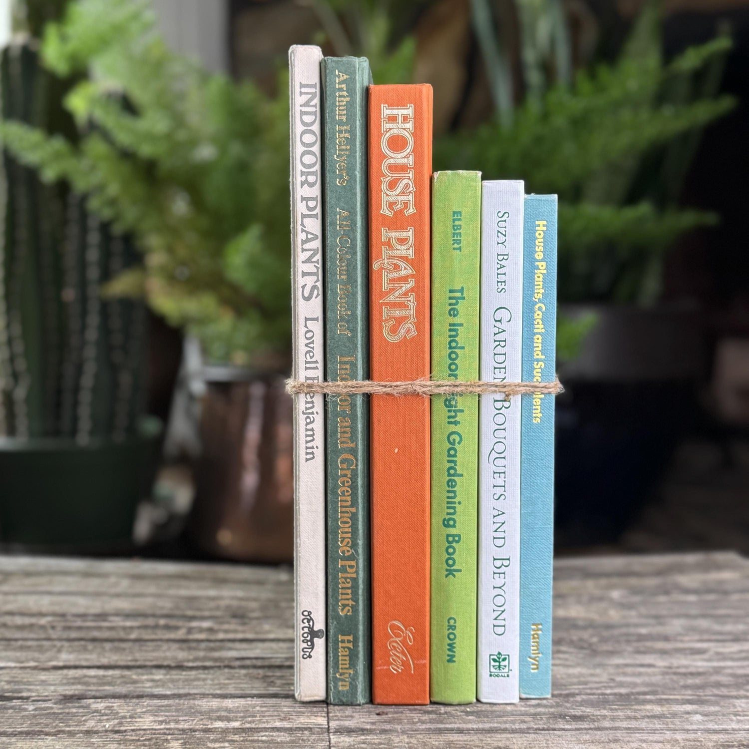 Vintage Gardening and House Plant Themed Coffee Table Book Bundle for Shelf Styling